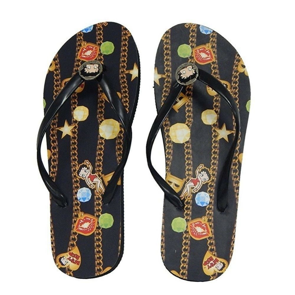 Betty Boop Flip Flop Sandal Thong Vegan Women's 9 Flat Shoes Summer Vacation